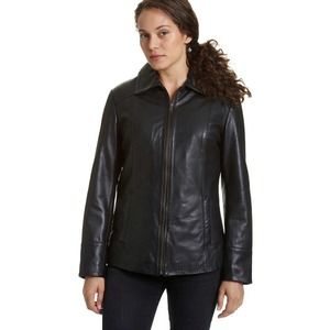 Leather Soft  Zip Jacket Worthington Black Medium